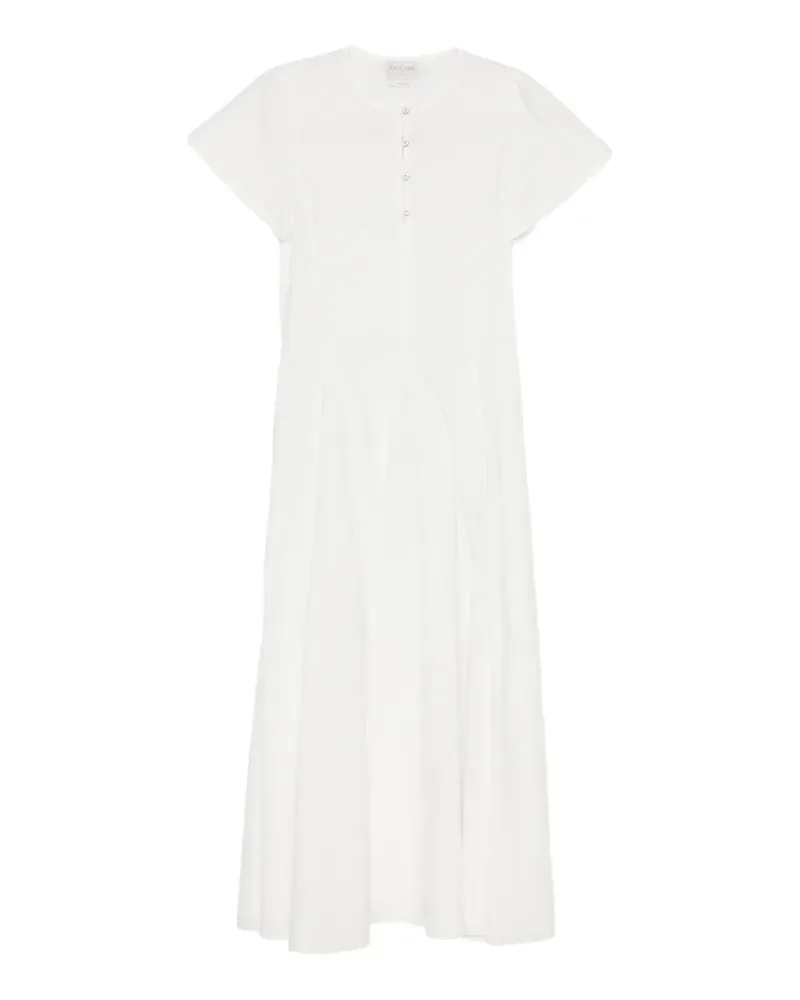 forte_forte Ausgestelltes Maxikleid mit Knöpfen - Weiß Weiß
