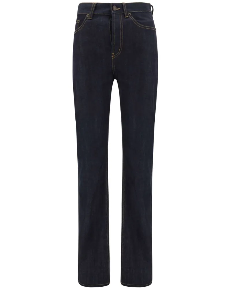 Saint Laurent 90s Jeans mit Logo-Patch - Blau Blau