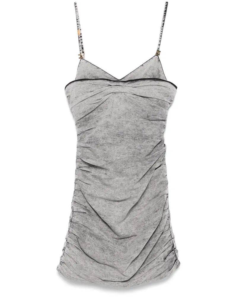 Elisabetta Franchi Jeans-Minikleid mit Schulterriemen - Grau Grau