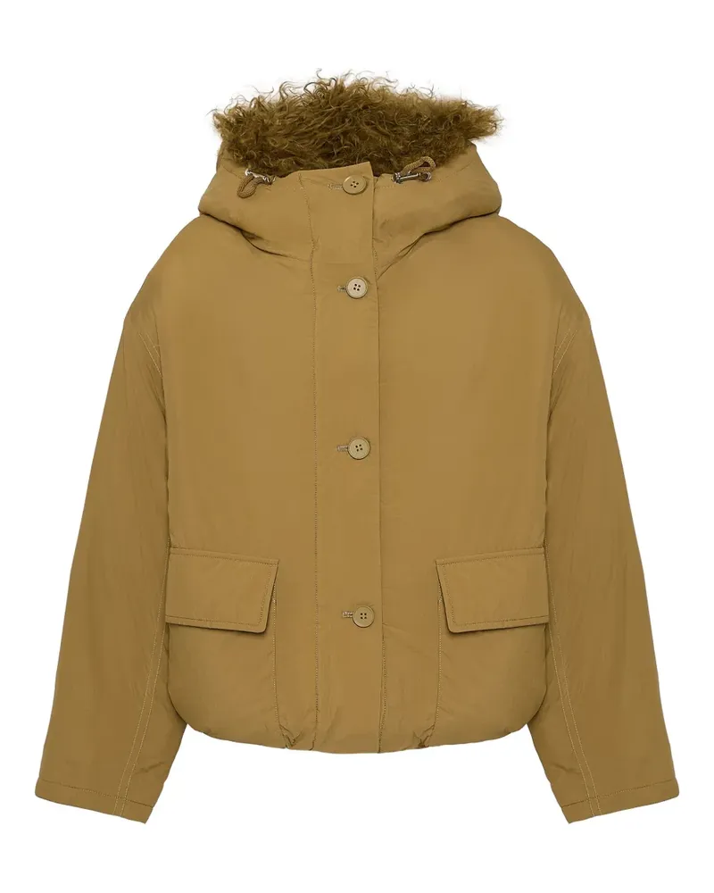 Yves Salomon Daunenjacke mit Shearling-Besatz - Braun Braun