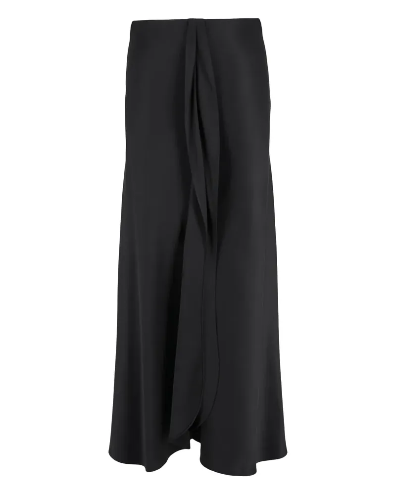 Giorgio Armani Drapierter Midirock - Schwarz Schwarz