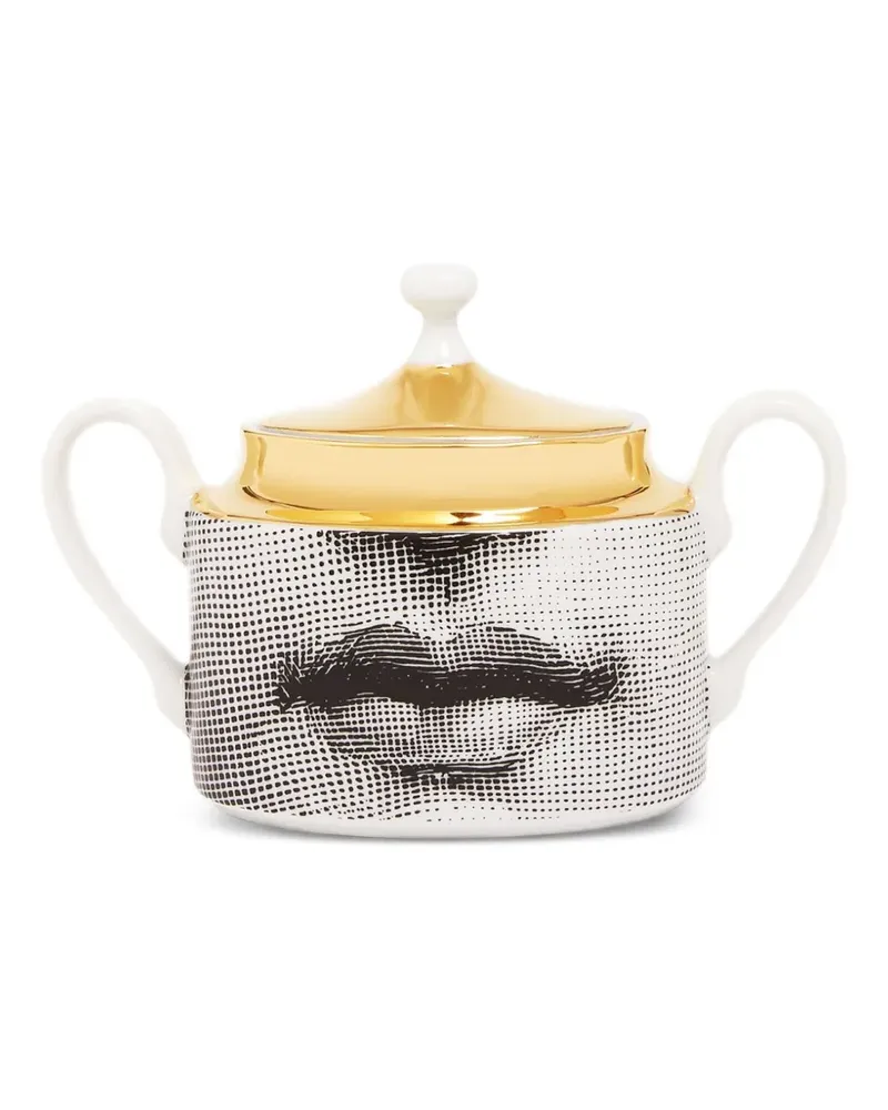 Fornasetti Zuckerschale aus Porzellan - Schwarz Schwarz