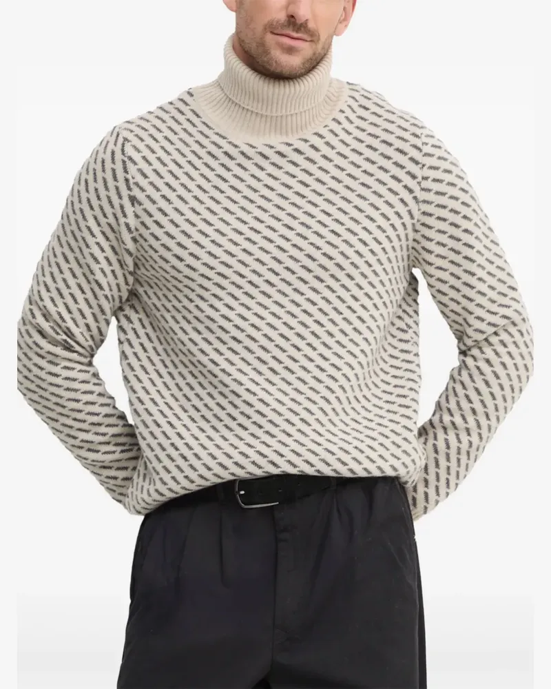 Barbour Gemusterter Rollkragenpullover - CHALK MARL Chalk