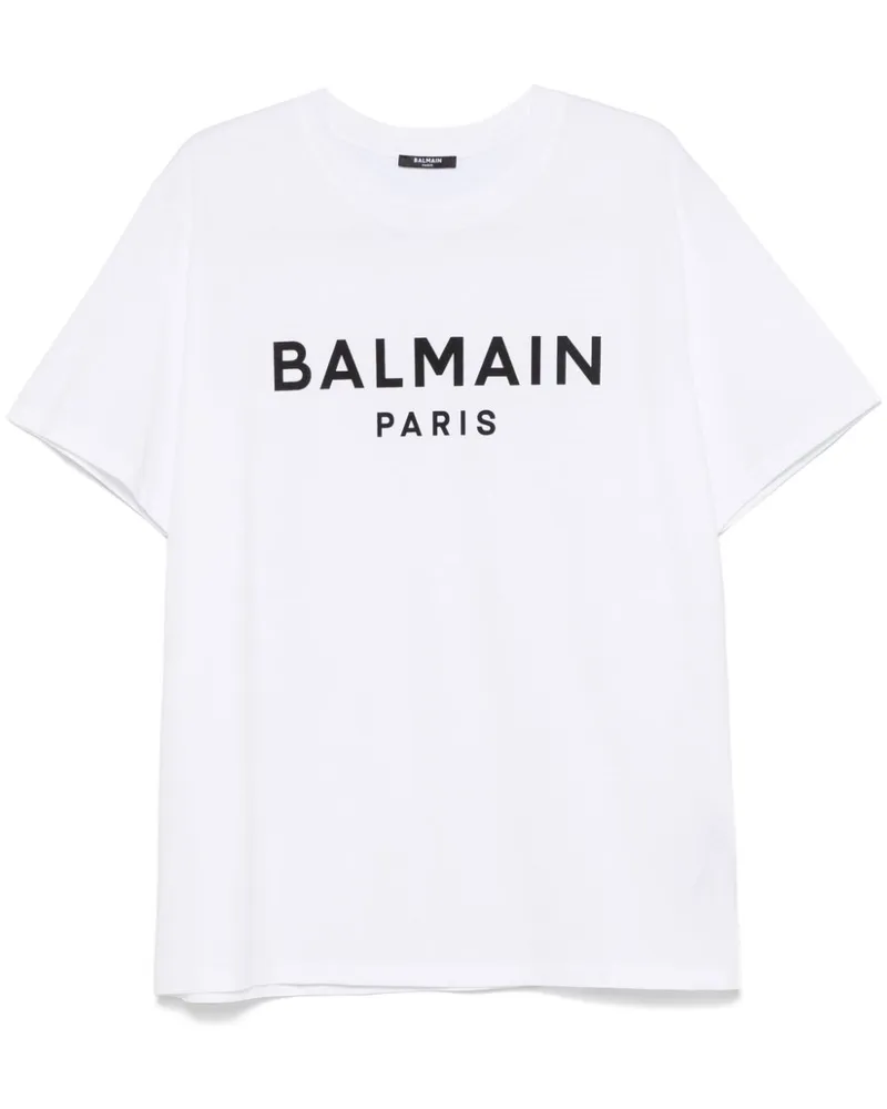 Balmain T-Shirt mit Logo-Print - Weiß Weiß