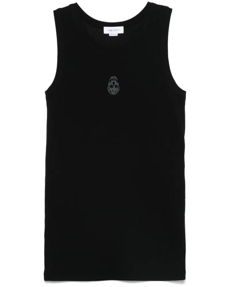 Alexander McQueen Trägershirt mit Skull-Stickerei - Schwarz Schwarz