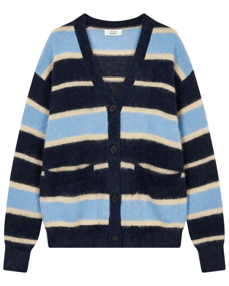 STUDIO TOMBOY Gestreifter Cardigan - Blau Blau