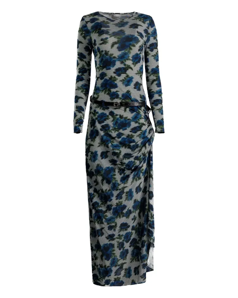 COPERNI floral belted midi dress - Blau Blau