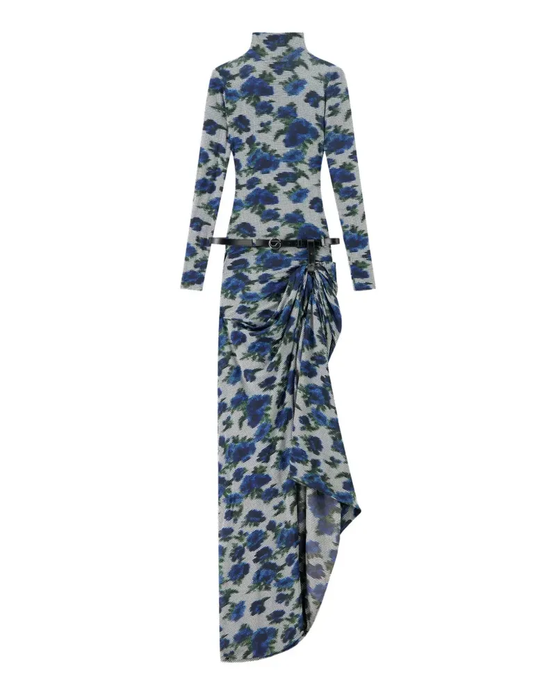 COPERNI Geblümtes Midikleid mit Gürtel - Blau Blau