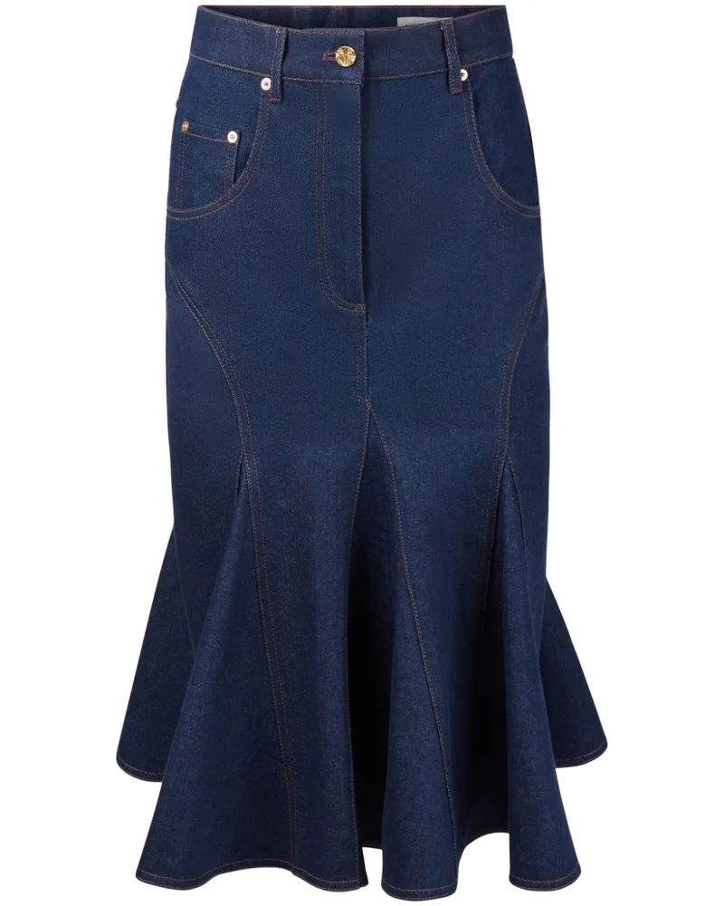 Nina Ricci Mittellanger Jeansrock - Blau Blau