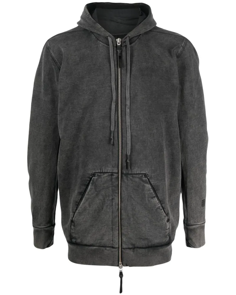 Boris Bidjan Saberi Ausgeblichener Hoodie Grau