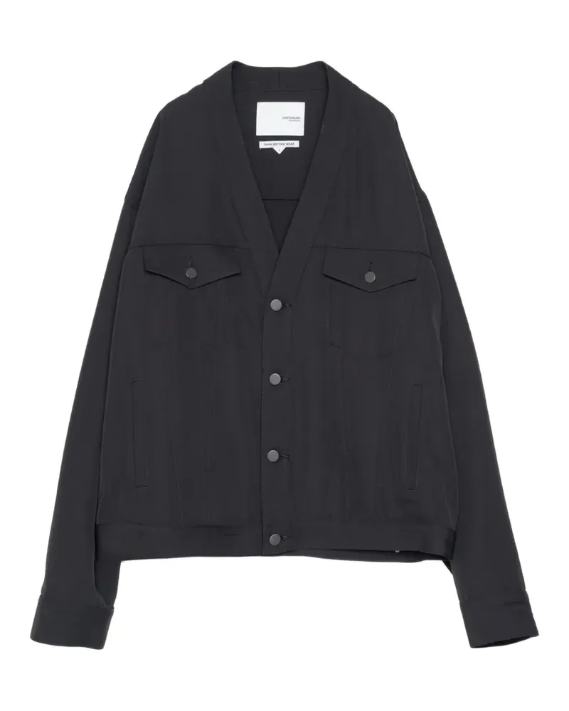 Yoshio Kubo V-neck button-up jacket - Schwarz Schwarz