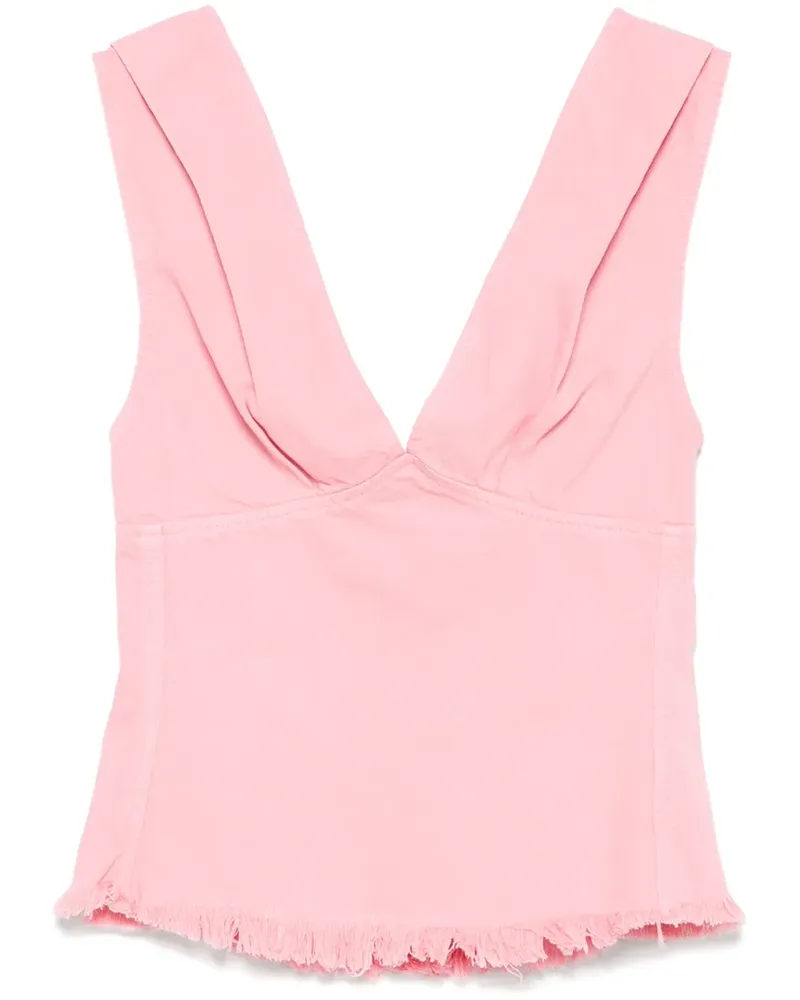 Marques ' Almeida Top mit Fransensaum - Rosa Rosa