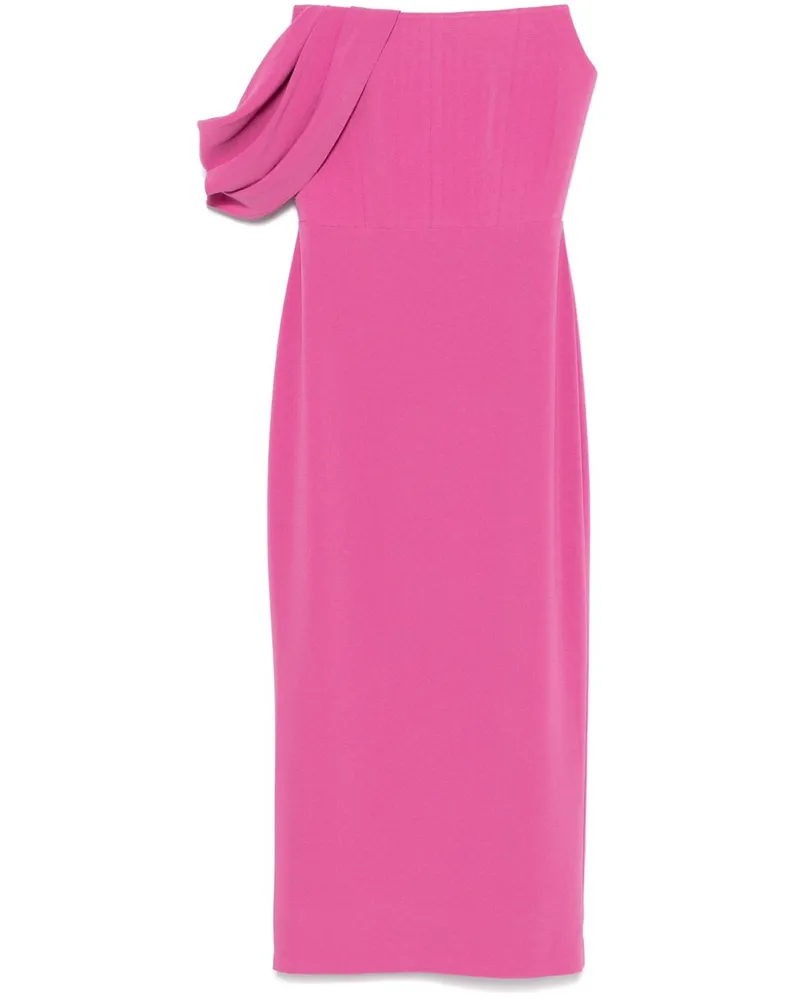 Alex Perry Midikleid mit Corsage - Rosa Rosa