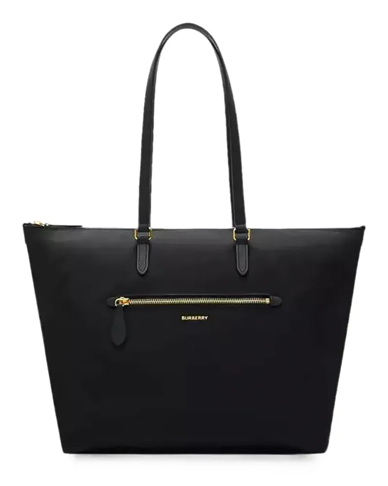 Burberry Reißverschluss-Shopper mit Logo-Print - Schwarz Schwarz