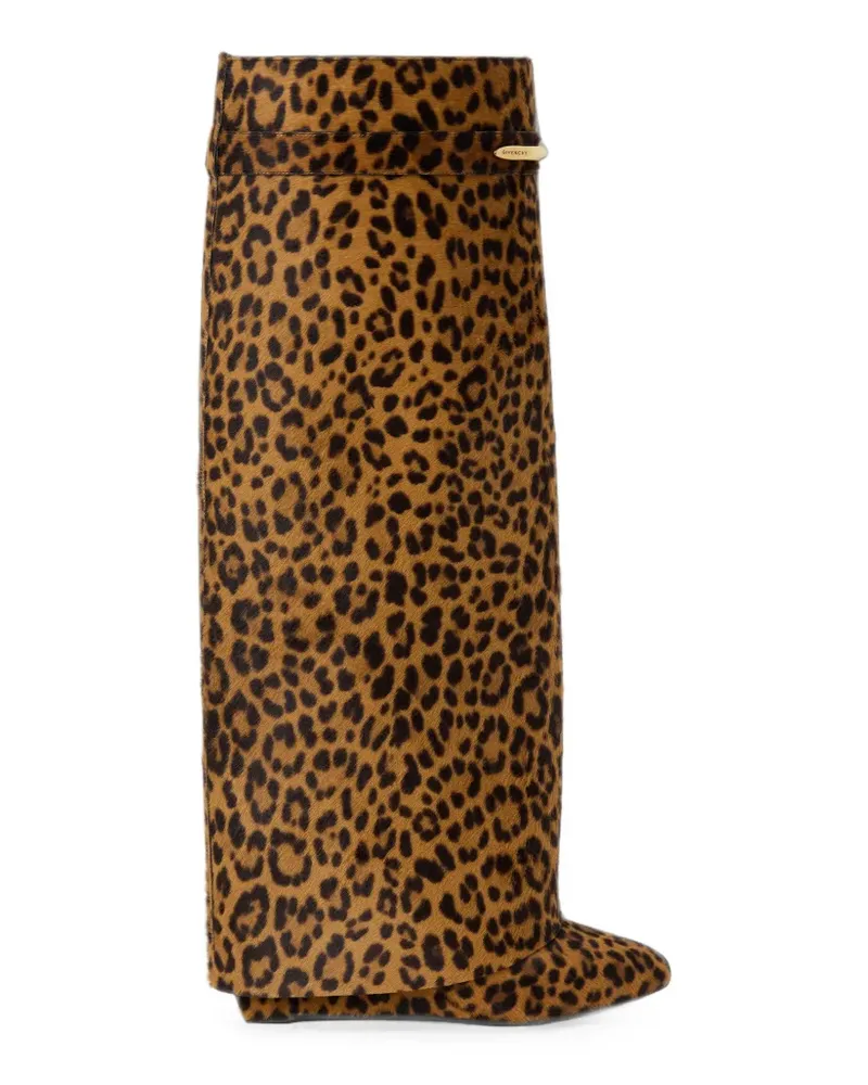 Givenchy Shark Pinch boots in leopard pony-effect leather - Braun Braun