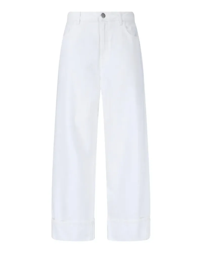 Róhe Gerade Jeans mit Umschlag - Weiß Weiß