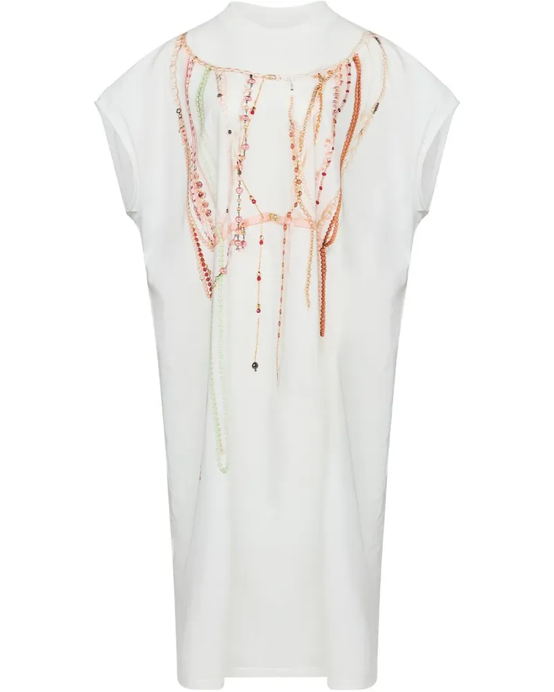 Maison Margiela Maxikleid mit Perlendetail - Weiß Weiß