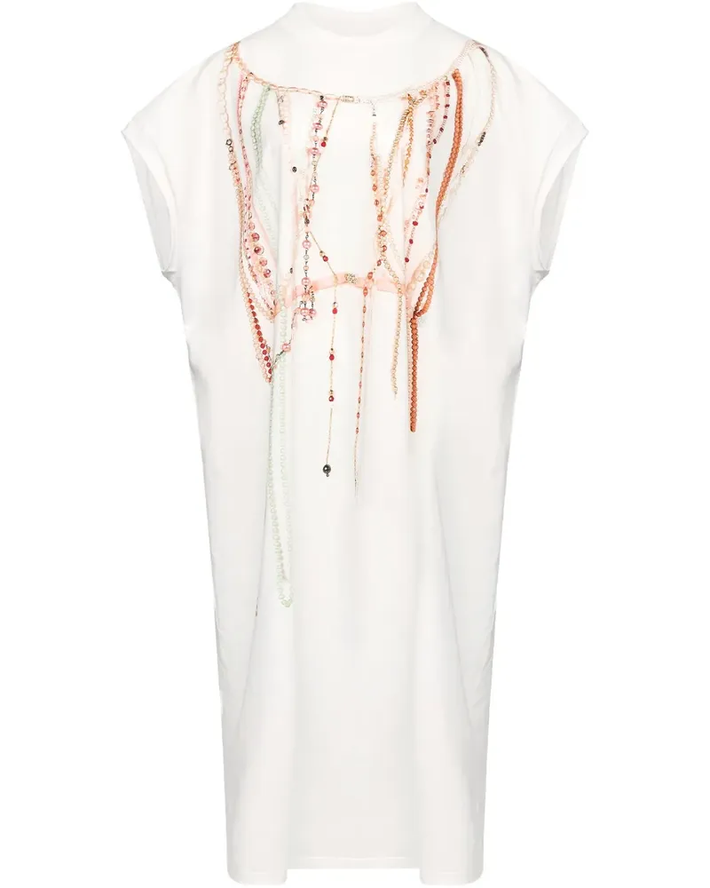 Maison Margiela Maxikleid mit Perlendetail - Weiß Weiß