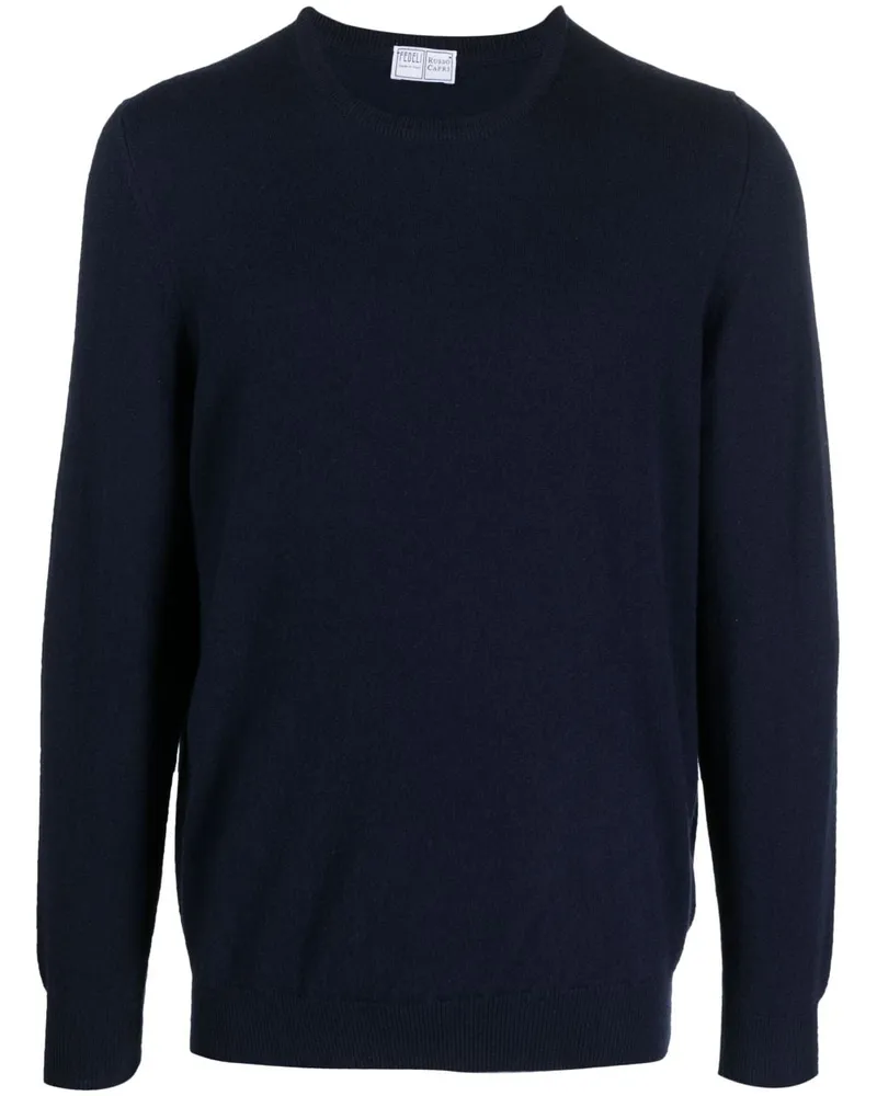 Fedeli Kaschmirpullover mit rundem Ausschnitt - Blau Blau