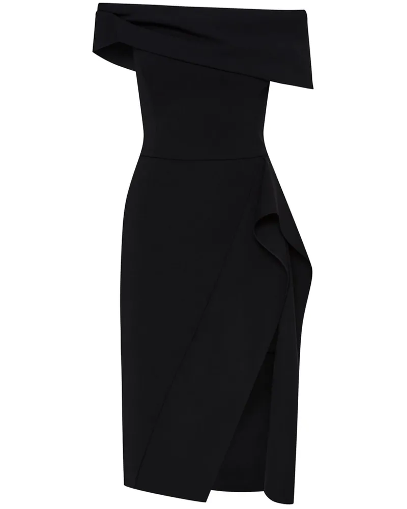 Oscar de la Renta Schulterfreies Cocktailkleid mit Schleife - Schwarz Schwarz
