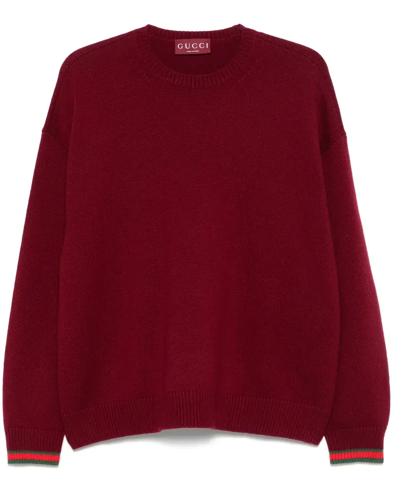 Gucci Pullover mit Webstreifen - Rot Rot