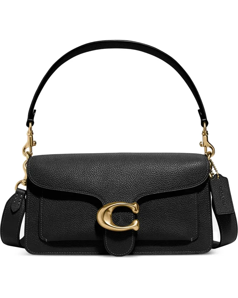 Coach Tabby logo-plaque pebbled shoulder bag - Schwarz Schwarz