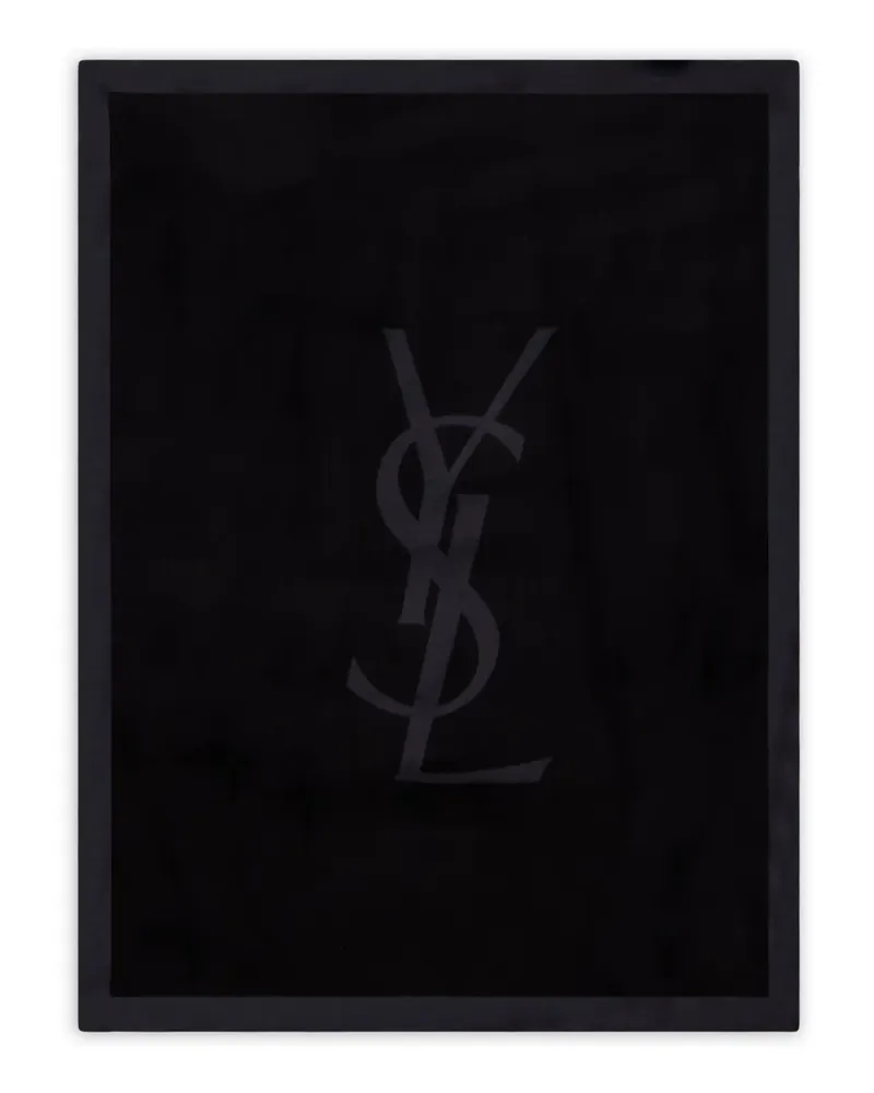 Saint Laurent Schal mit Logo-Detail - Schwarz Schwarz