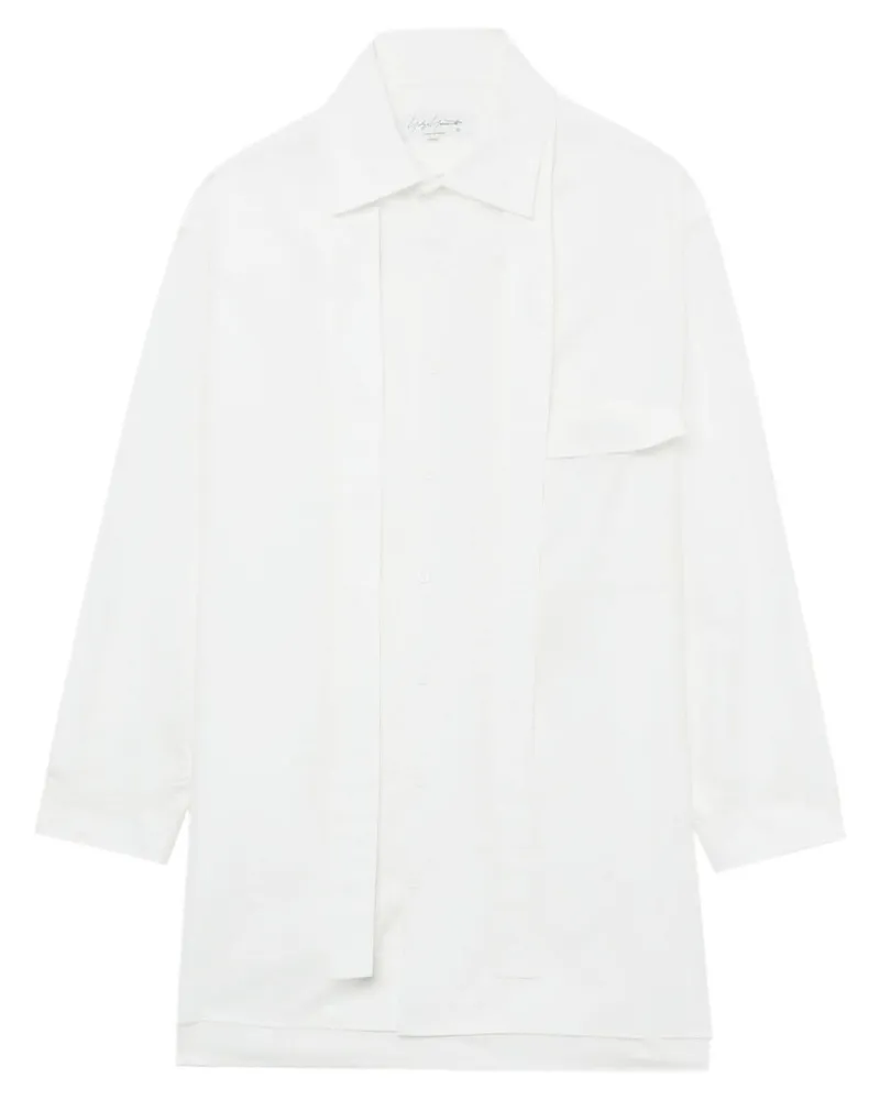 Yohji Yamamoto Hemd mit Schaldetail Weiß