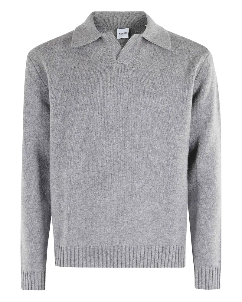 ASPESI collared long-slevees polo shirt - Grau Grau