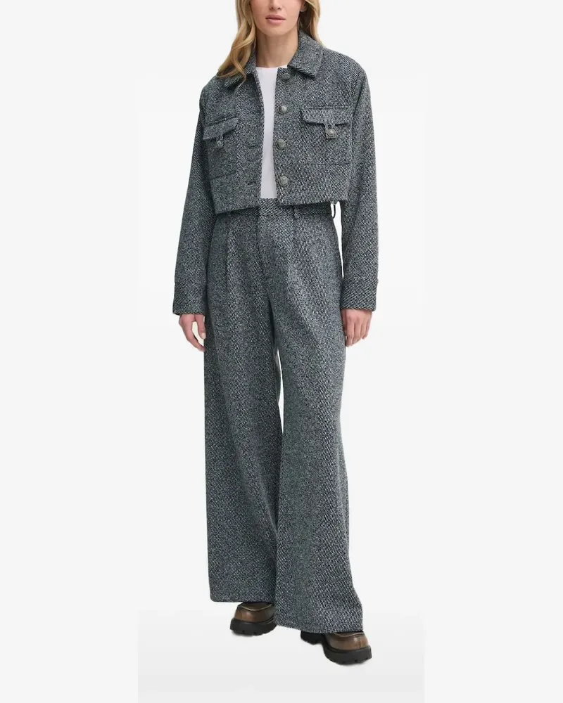 Gestuz Cropped-Top mit Taschendetail - Grau Grau
