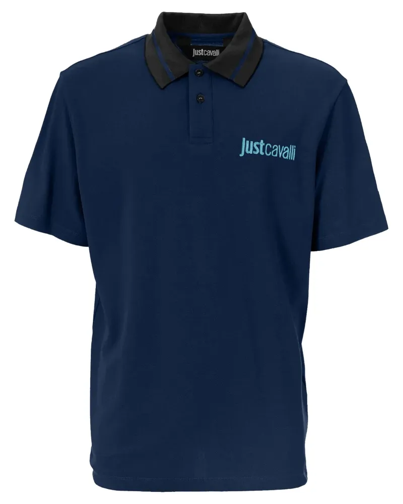Just Cavalli Poloshirt mit Logo-Stickerei - Blau Blau