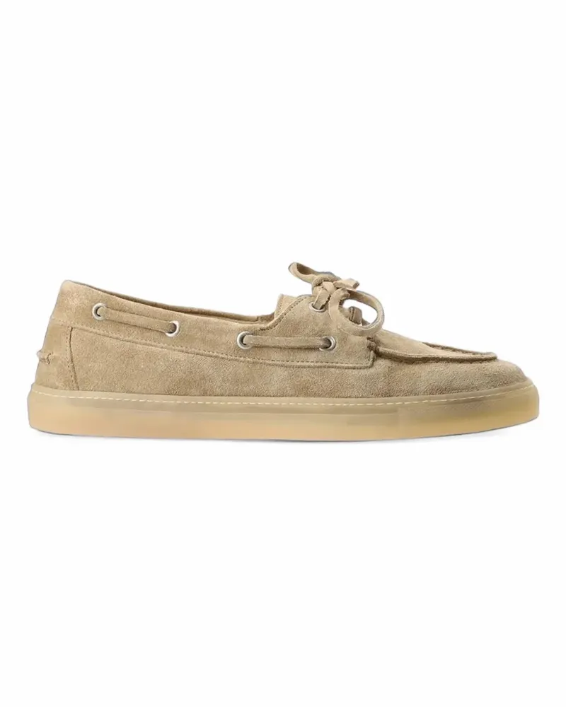 Copenhagen lace-up calf suede loafers - Nude Nude