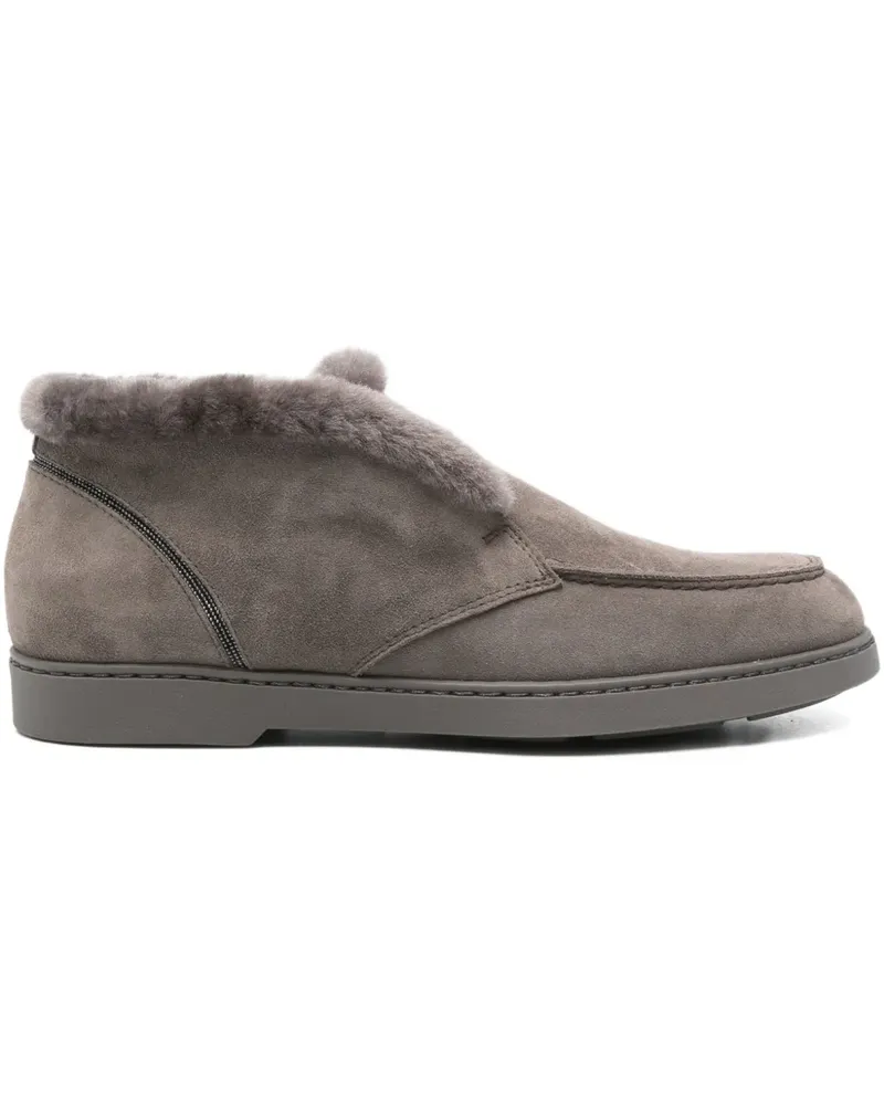 Doucal´s Wildlederstiefel mit Pelzbesatz - Grau Grau