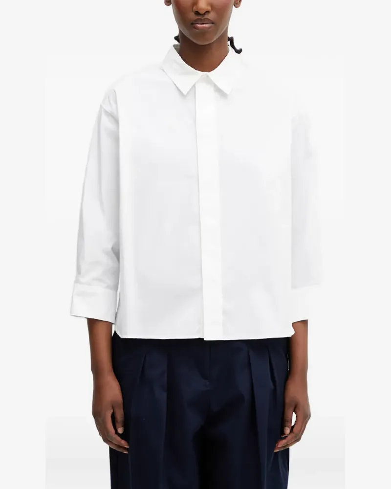 Kenzo button-cuff cropped shirt - Weiß Weiß