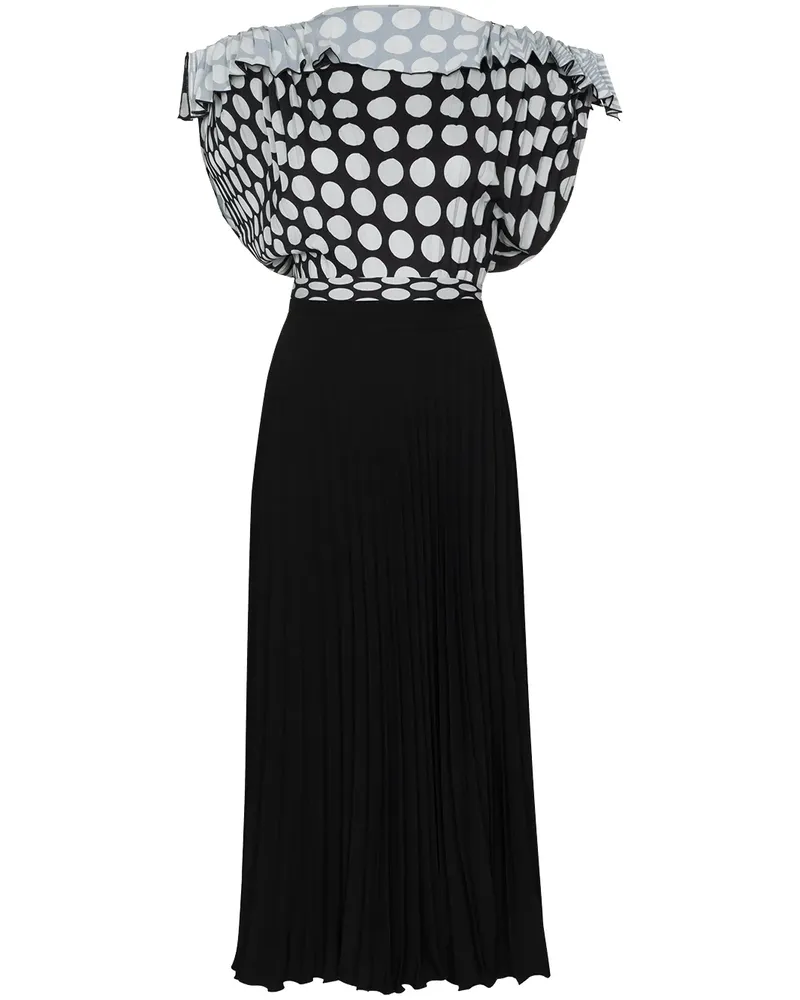 Maison Margiela Midikleid mit Polka Dots - Schwarz Schwarz
