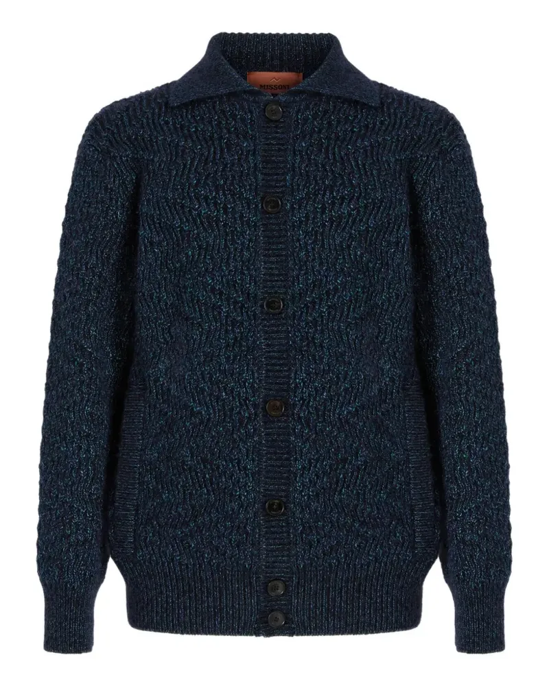 Missoni chevron-knit button-up cardigan - Blau Blau