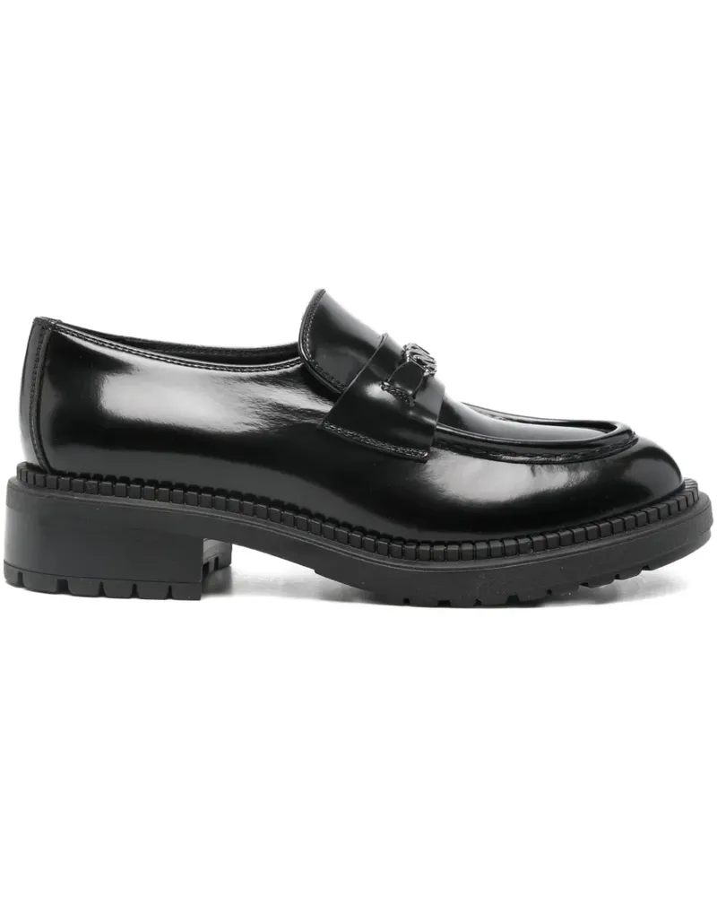 Casadei metal detail loafers - Schwarz Schwarz