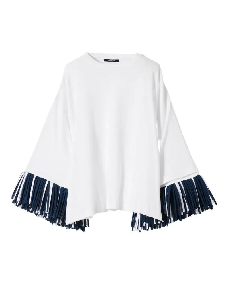 Jacquemus Cabana T-Shirt mit Fransenbesatz - Weiß Weiß