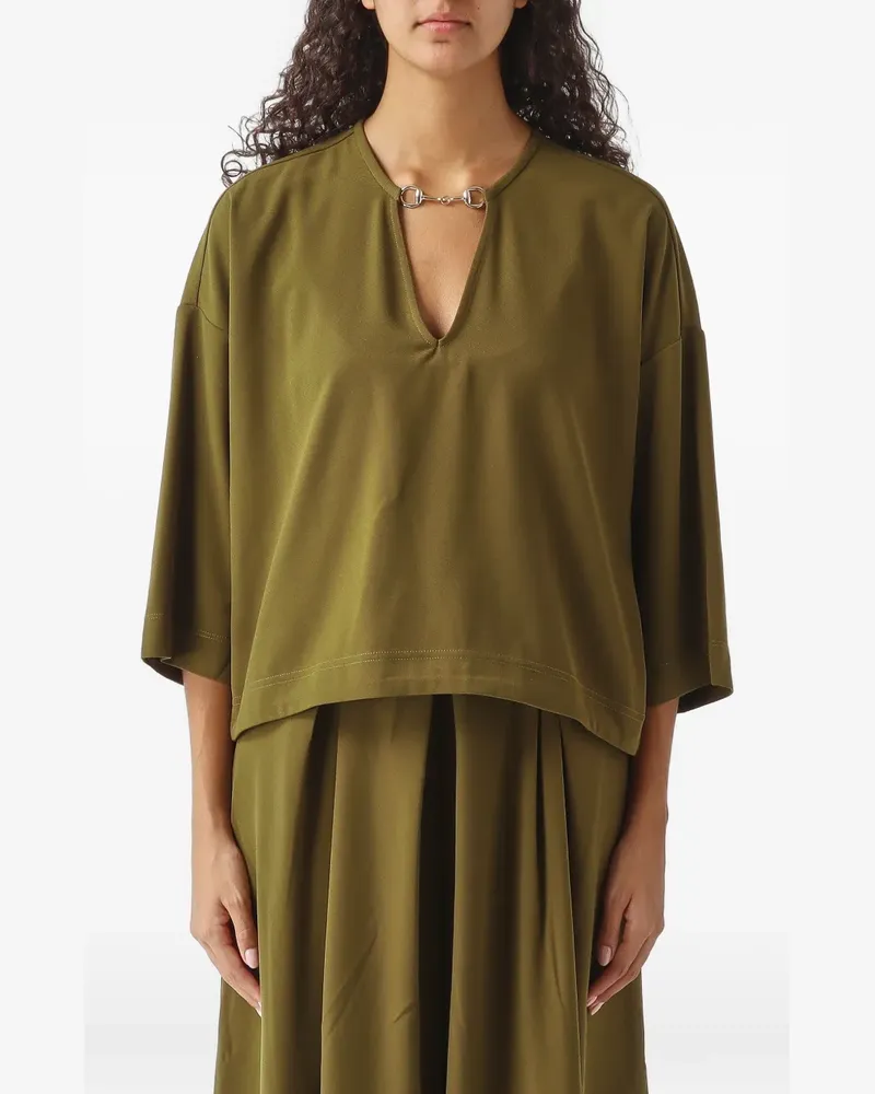 NENETTE Figaro horsebit V-neck top - Grün Grün