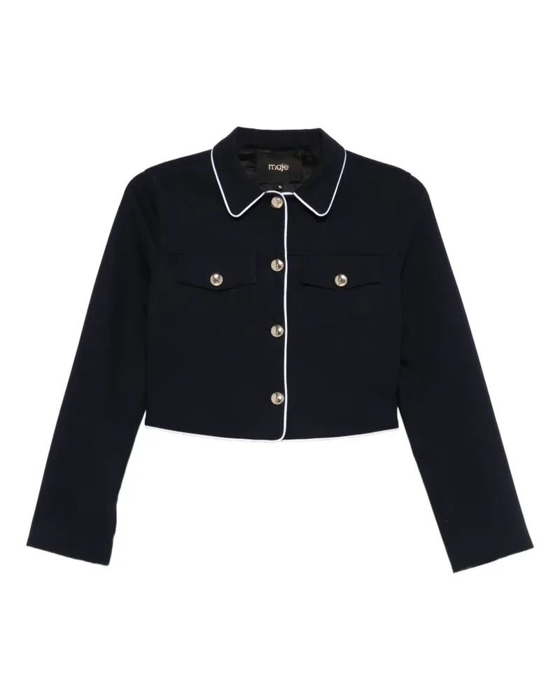 Maje Vussa Paspelierte Jacke mit Knöpfen - Blau Blau