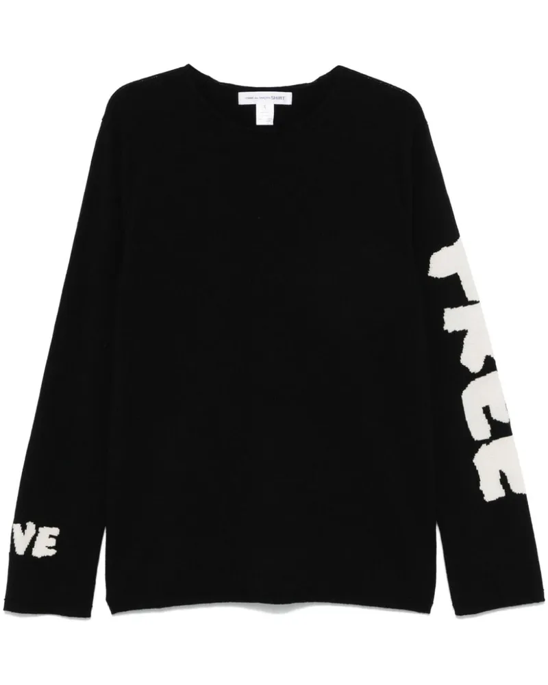 Comme des Garçons Pullover mit Intarsien-Logo - Schwarz Schwarz