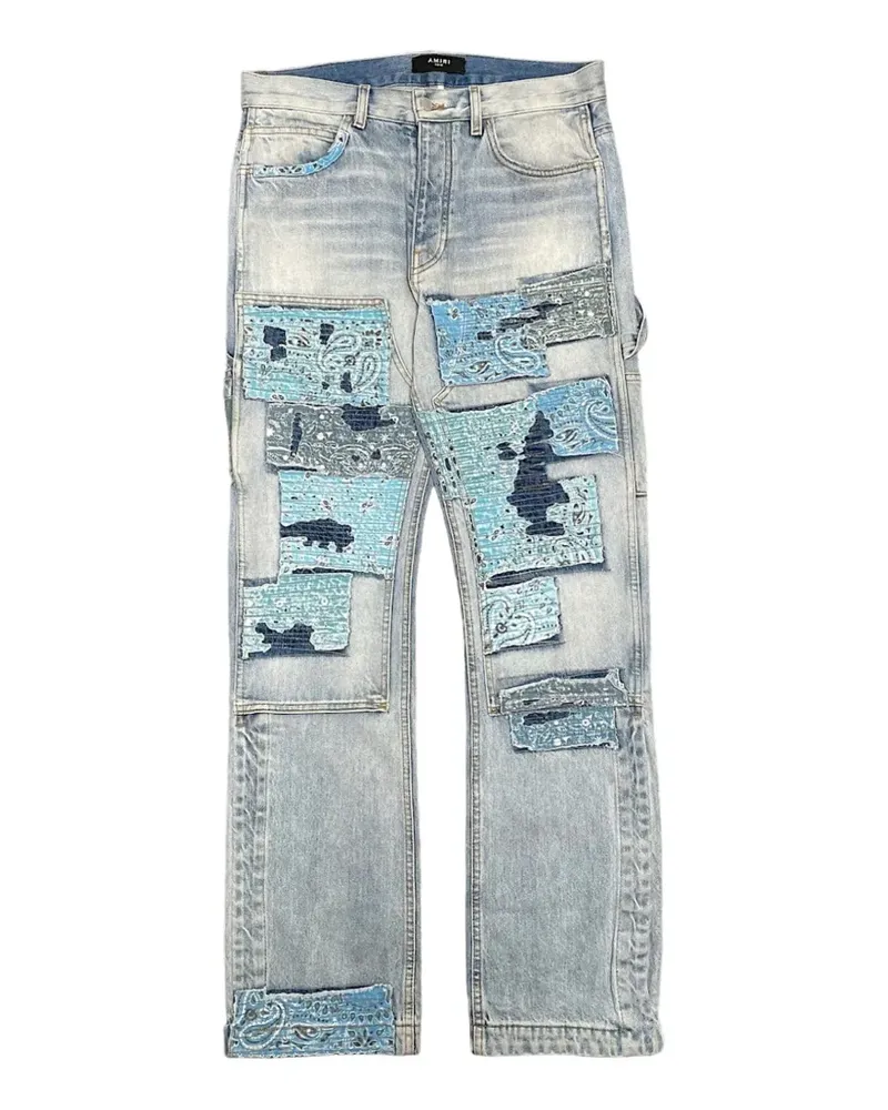 Amiri patchwork wide-leg jeans - Blau Blau