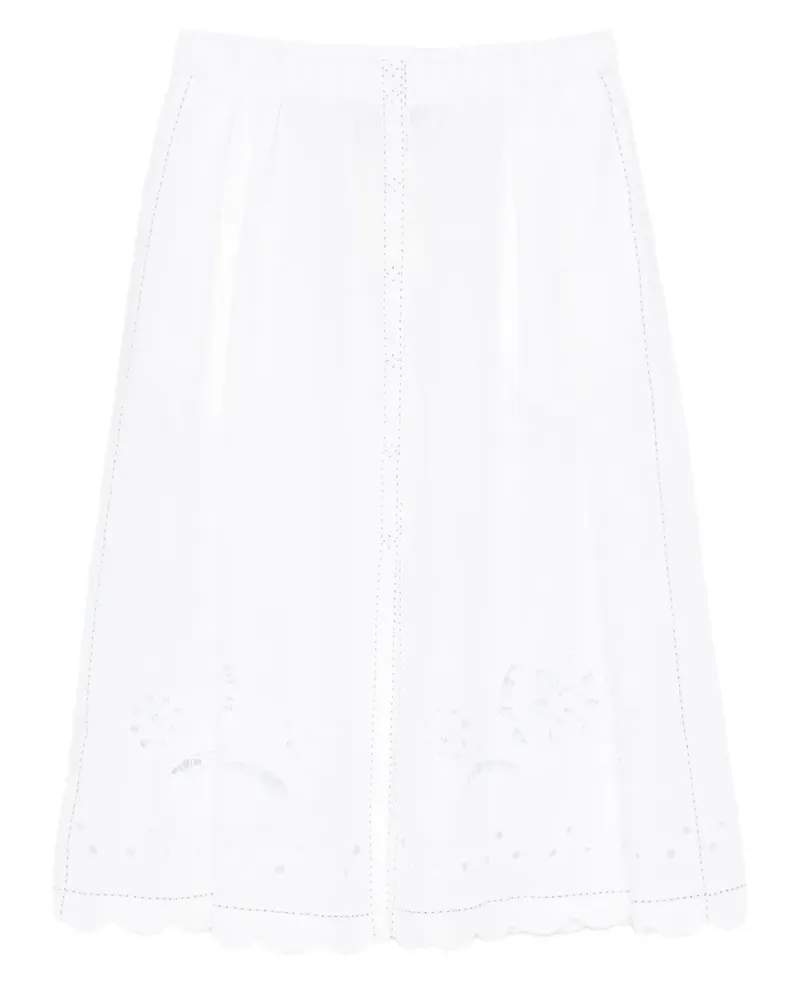VITA KIN Balthazar broderie-anglaise midi skirt - Weiß Weiß