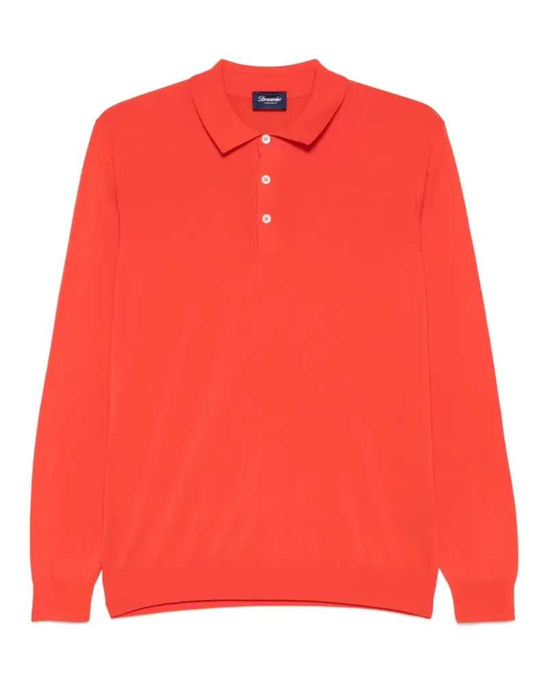 Drumohr  buttoned long-sleeve polo shirt - Orange Orange