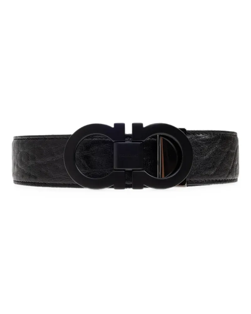 Ferragamo Wendbarer Gürtel mit Gancini-Schnalle - Schwarz Schwarz