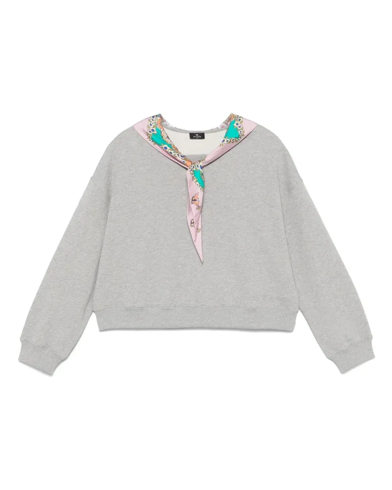 Etro Sweatshirt mit Schaldetail - Grau Grau