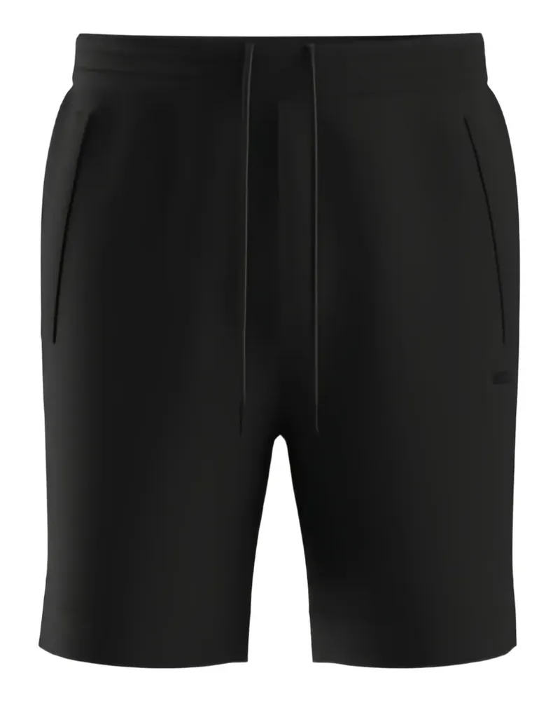 HUGO BOSS Shorts mit Logo-Stickerei aus Baumwollgemisch-Piqué - Schwarz Schwarz