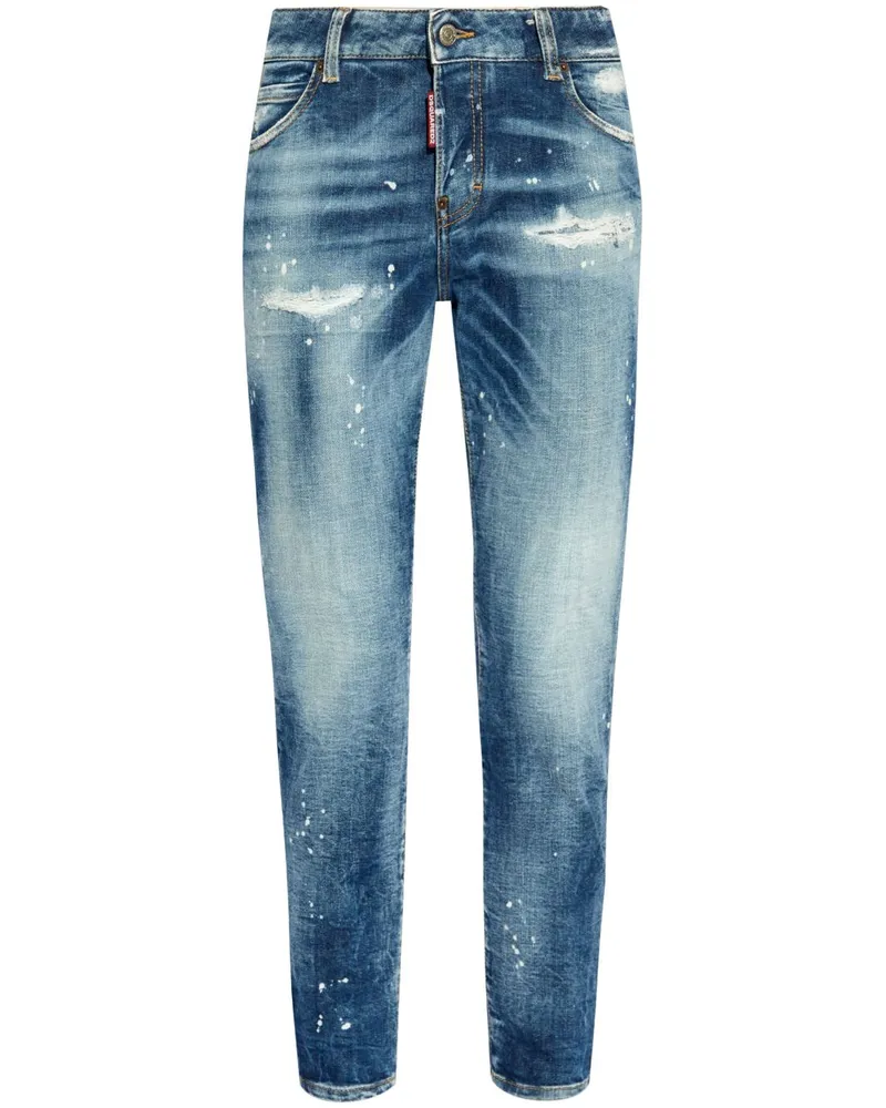 Dsquared2 Jeans mit Logo-Patch - Blau Blau