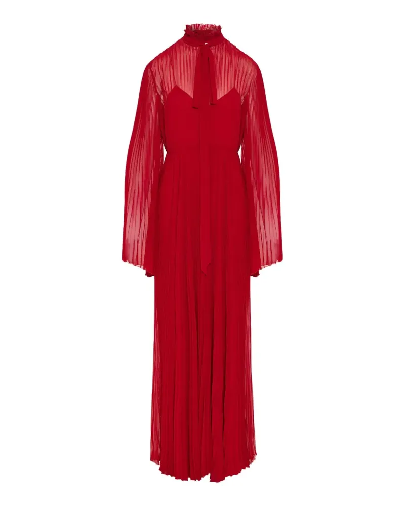 Gucci Langärmeliges Maxikleid mit Muschi-Schleife - Rot Rot