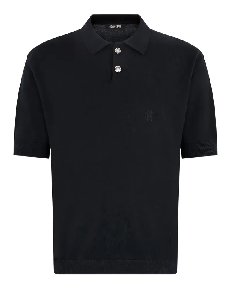 Roberto Cavalli logo-embroidered polo shirt - Schwarz Schwarz